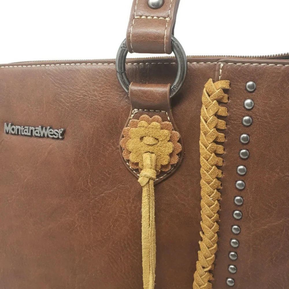 Montana West Concealed Carry Tote with Tassels New - Picture 3 of 8